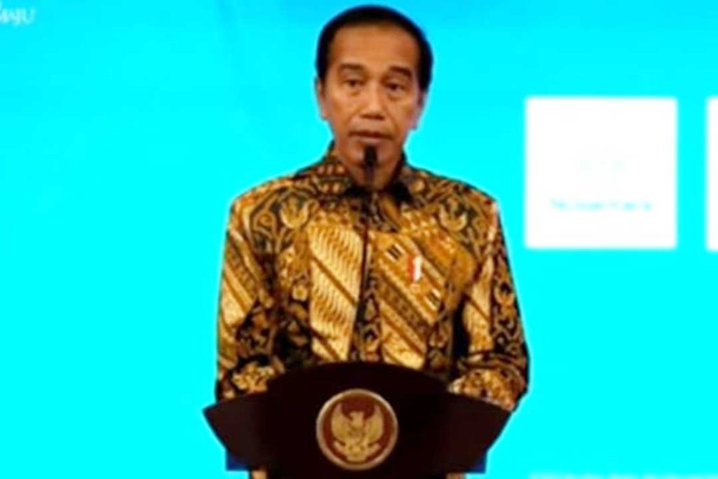 Presiden Jokowi saat menyampaikan pemenang logo IKN Nusantara.