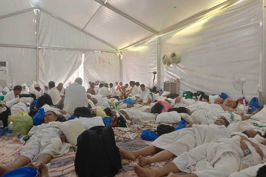 Jamaah Haji kloter BPN-05 saat berada di Arafah, Selasa, 27 Juni 2023