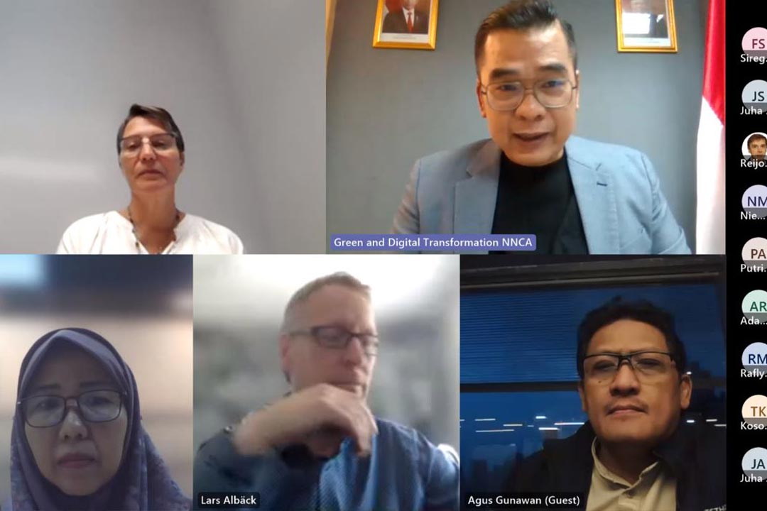virtual business forum terkait pengembangan Nusantara (IKN) sebagai kota cerdas yang dihadiri oleh perusahaan, pemerintah kota, dan perwakilan kementerian asal Finlandia, secara daring pada Senin (19/6/2023).