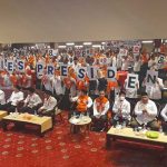 Acara Ikrar Pemenangan Anies Baswedan oleh Dewan Pimpinan Wilayah (DPW) Partai Keadilan Sejahtera (PKS) Kaltim bersama PKS Kaltim di ballroom Hotel Swissbell Jalan Mulawarman Samarinda, Sabtu malam (10/6/2023).