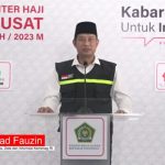 Akhmad Fauzin, saat menyampaikan siaran persnya di MCH PPIH Pusat di Asrama haji Pondok Gede Jakarta, Selasa siang, 27 Juni 2023.