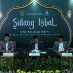 Saat konferensi pers Sidang Isbat penentuan awal Dzulhijjah 1444 H di pimpin Wakil Menteri Agama RI, Zainut Tauhid Saadi.