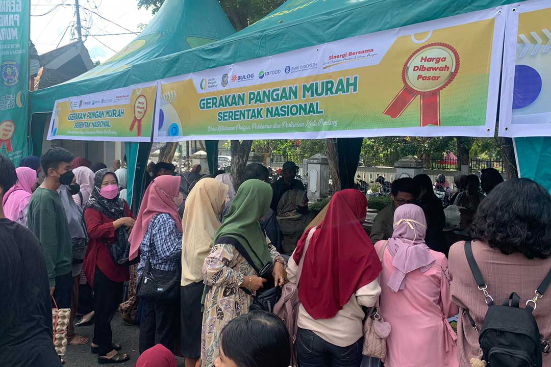 Acara Gerakan Pangan Murah oleh Dinas Ketahanan Pangan, Pertanian Dan Perikanan (DKP3) di Pendopo Rumah Jabatan, Jalan Awang Long, Bontang Baru, Senin (26/6/2023).