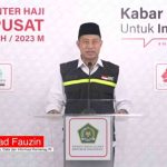 Akhmad Fauzin Juru Bicara PPIH Pusat saat menyampaikan keterangan persnya di MCH PPIH Pusat Asrama Haji Pondok Gede, Jakarta, Senin 10 Juli 2023.