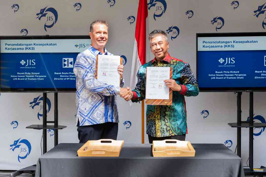 Penandatanganan Kesepakatan Yayasan Jakarta Intercultural School dengan PT Bina Karya (Persero) di Cilandak pada Selasa (11/07/2023).