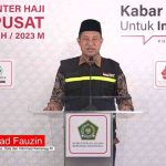 Akhmad Fauzin, Kepala Biro Humas Data dan Informasi Kementerian Agama RI saat menyampaikan keterangan pers dari Media Center Haji (MCH) PPIH Pusat di Asrama Haji Pondok Gede Jakarta, Kamis, 20 Juli 2023.