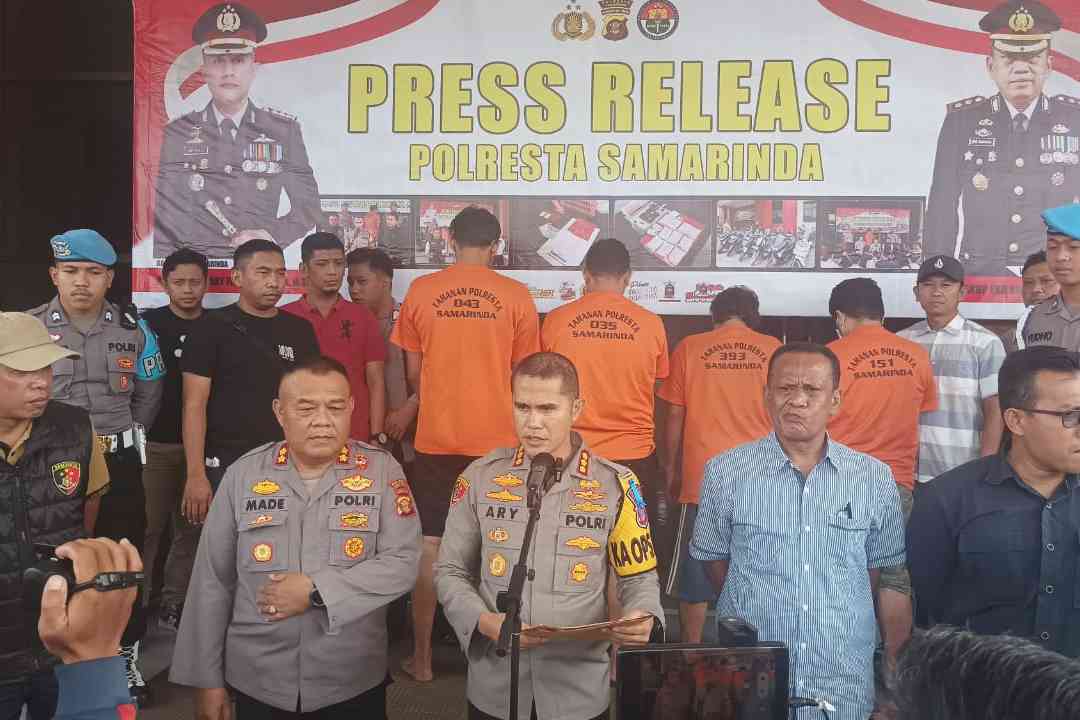 Press Release Satuan Reserse Narkoba Polresta Samarinda yang Di Pimpin Oleh Kapolresta Samarinda Ary Fadli. Kamis (20/07/2023)