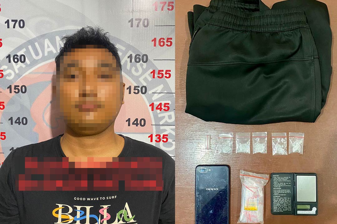 Tersangka FA (26) diamankan Polres Bontang di kediamannya, Jalan RE. Martadinata, Gang Kenanga II, Kelurahan Loktuan, Bontang Utara beserta barang bukti.