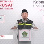 Dodo Murtado Koordinator MCH PPIH Pusat saat menyampaikan Keterangan pers di Asrama Haji Pondok Gede Jakarta, Rabu siang, 02 Agustus 2023.