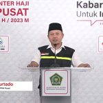 Dodo Murtado, Koordinator Media Center Haji (MCH) PPIH Pusat saat menyampaikan keterangan pers di Asrama Haji Pondok Gede Jakarta, Selasa 1 Agustus 2023.