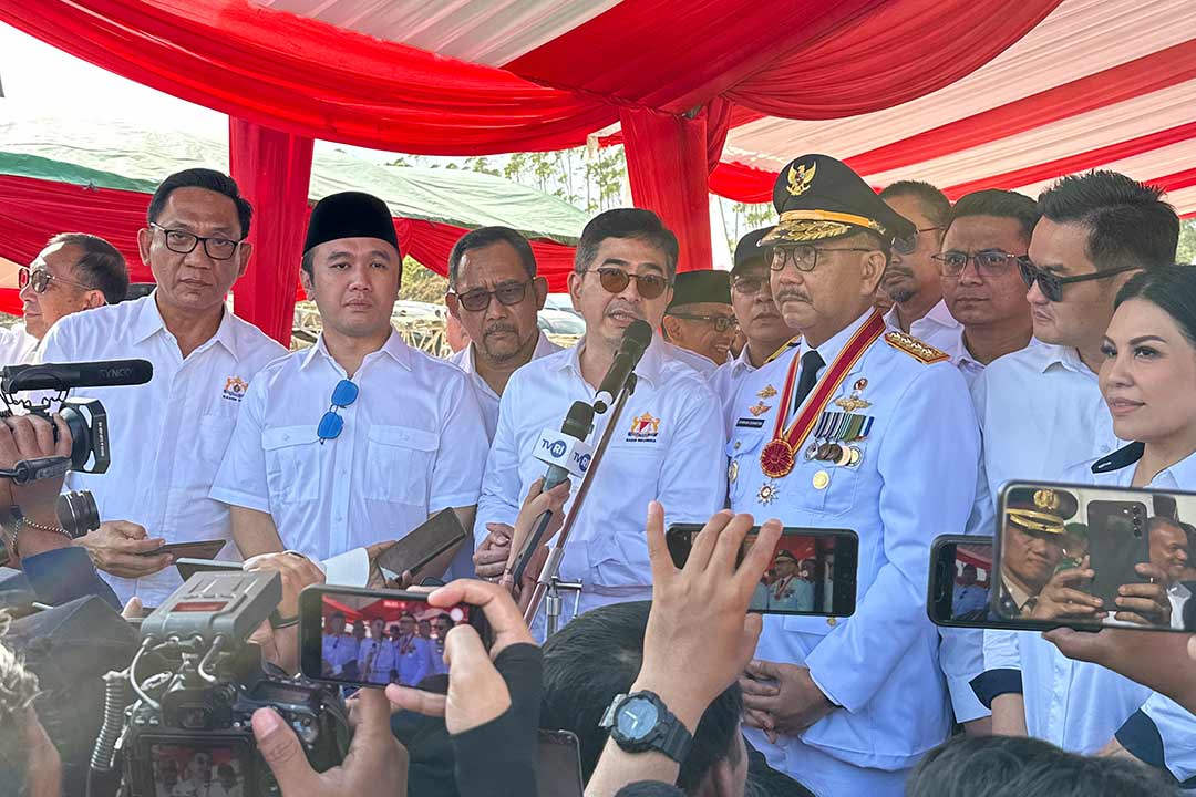 Ketua Umum Kadin Indonesia, Arsjad Rasjid di acara perayaan Hari Ulang Tahun ke-78 Republik Indonesia di Ibu Kota Nusantara (IKN).