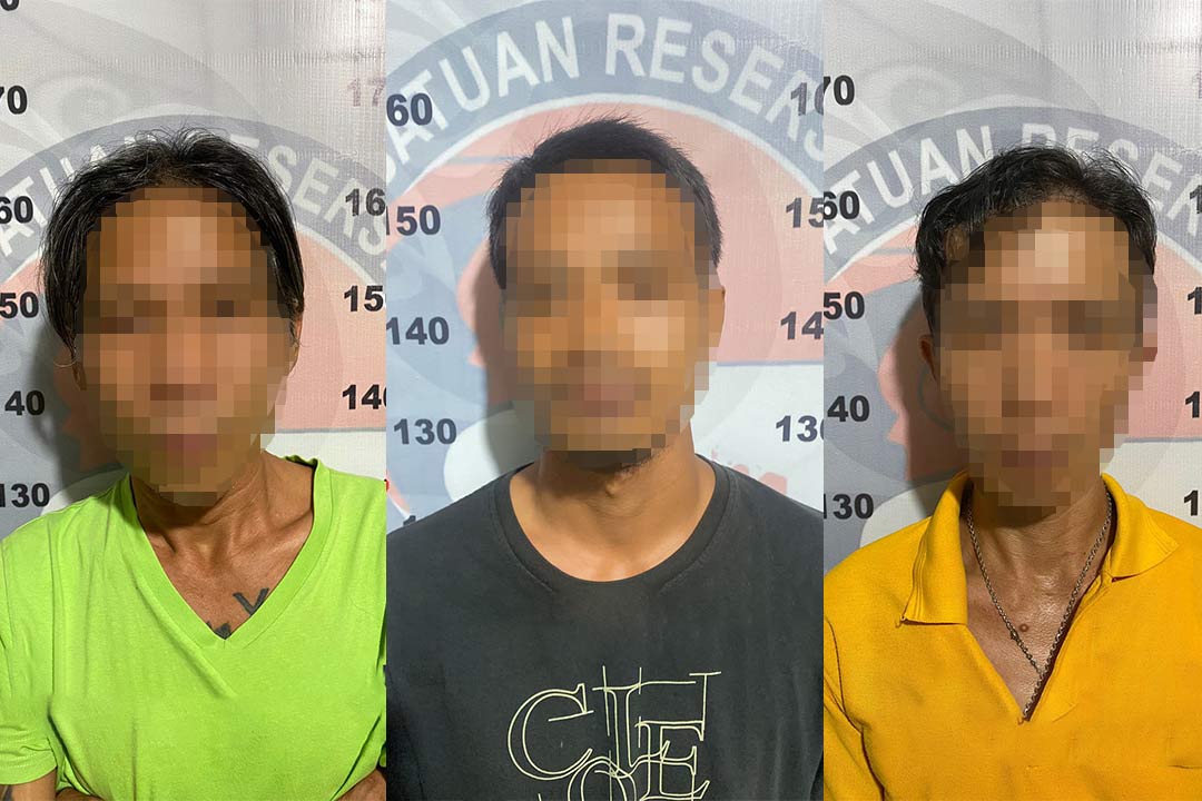 Polres Bontang mengamankan pelaku penyalahgunaan ganja ED (43), JC (50) dan MH (29), Jum'at (18/8/2023)