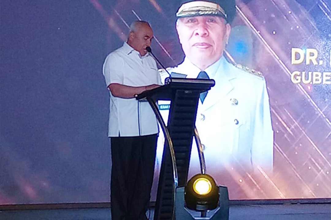 Gubernur Kalimantan Timur Isran Noor saat bicara di Anugerah Siwo Golden Award VI 2023
