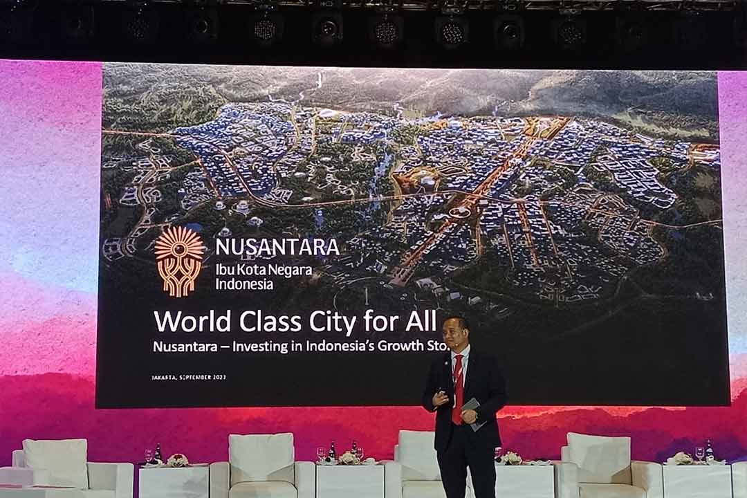 Sesi pemaparan Otorita IKN oleh Agung Wicaksono, Deputi Pembiayaan dan Investasi.