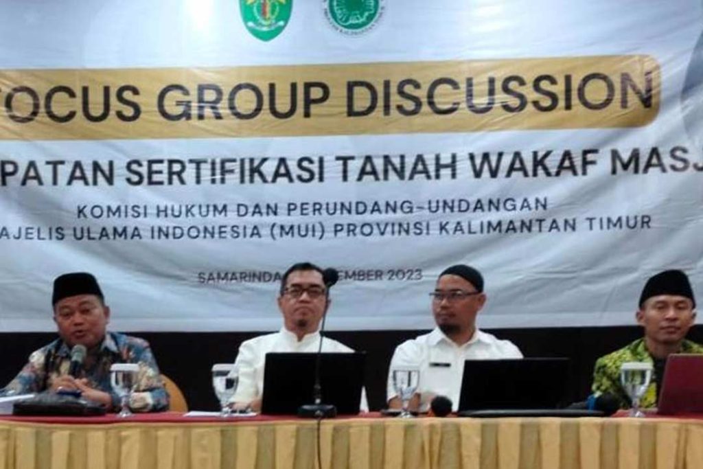 Kegiatan diskusi percepatan sertifikasi tanah wakaf masjid di Hotel Grand Sawit di jalan KH. Abdurrasyid Samarinda, Sabtu (2/9).