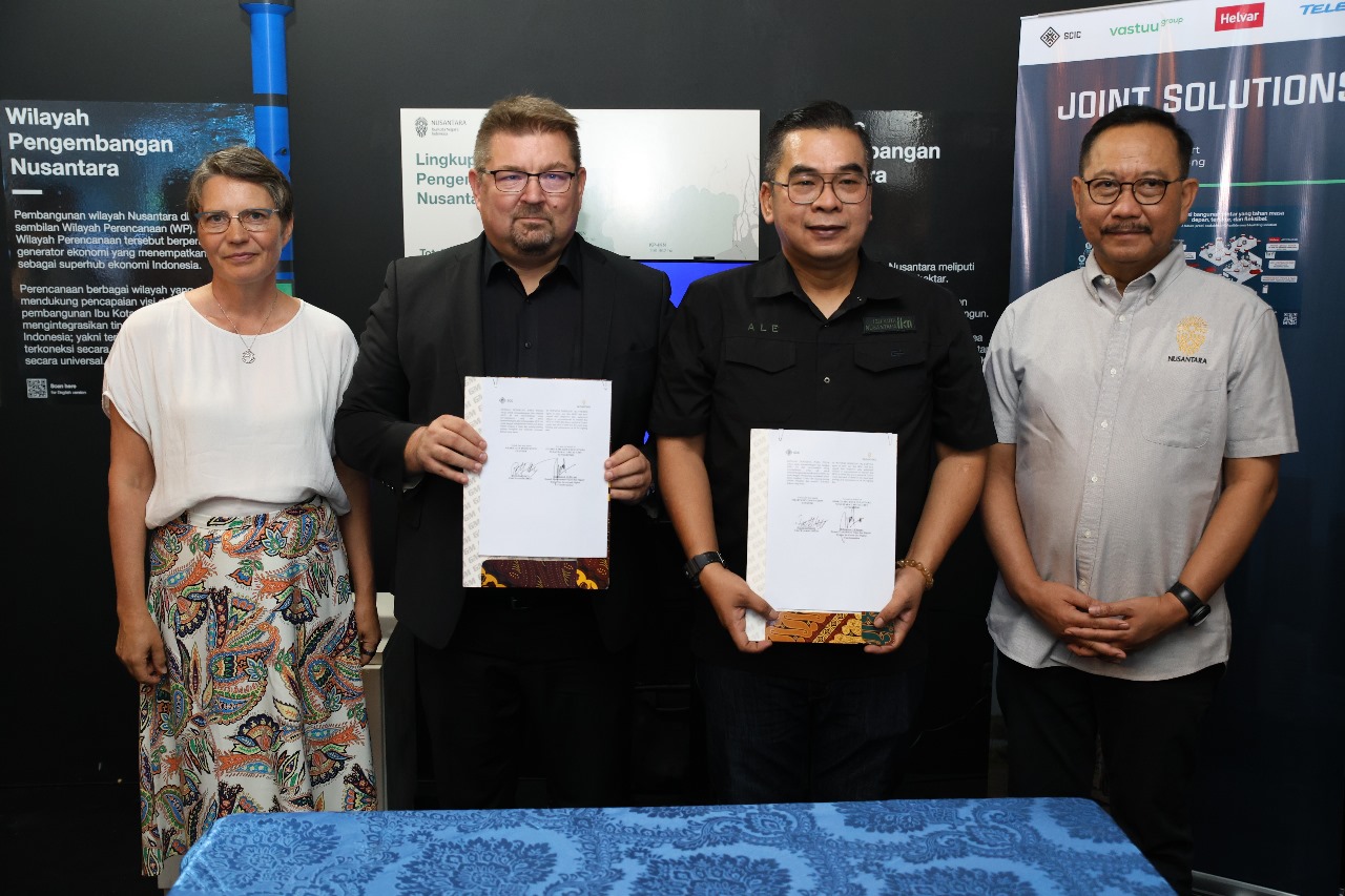Otorita Ibu Kota Nusantara (IKN) tandatangani nota kesepahaman (MoU) di Techno House Nusantara, Penajam Paser Utara, Sabtu (2/9/2023).