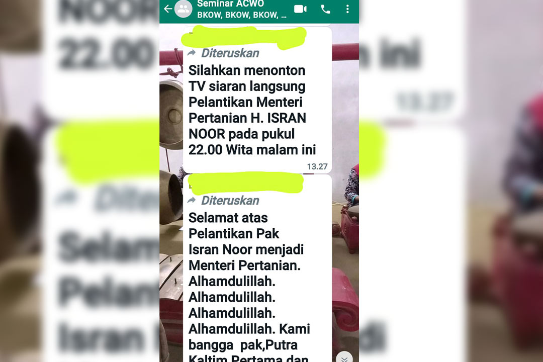 Pesan berantai di WhatsApp yang beredar sejak Selasa siang, 10 Oktober 2023
