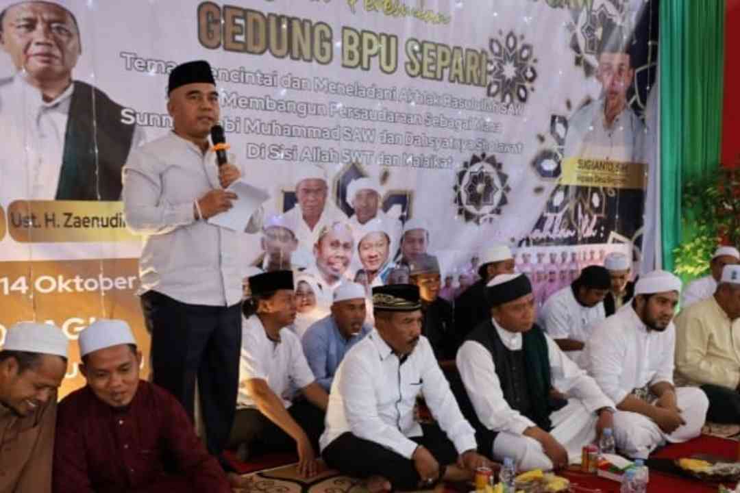 Asisten I Hadiri Peringatan Maulid Nabi Muhammad SAW dan Peresmian BPU Desa Separi