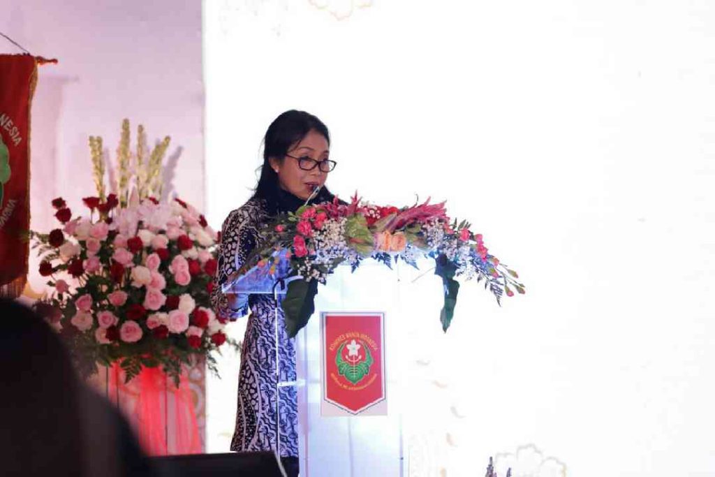 Menteri Pemberdayaan Perempuan dan Perlindungan Anak (PPPA), I Gusti Ayu Bintang Darmawati, S.E, M.Si, saat menyampaikan sambutan.