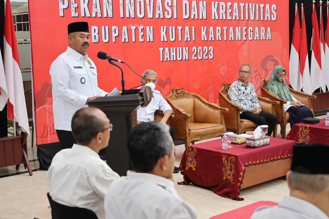 Bupati Kukar Edi Damansyah saat memberikan sambutan