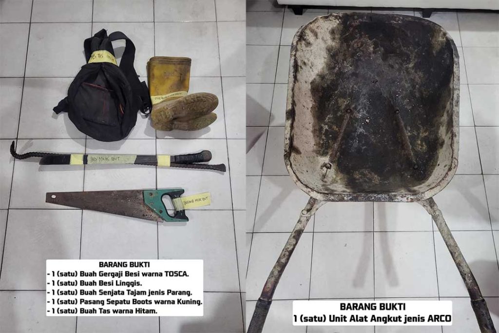 Barang bukti yang berhasil diamankan