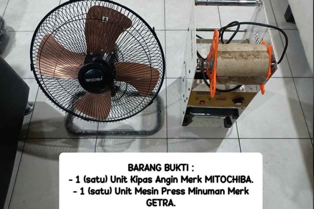 Barang bukti yang berhasil diamankan