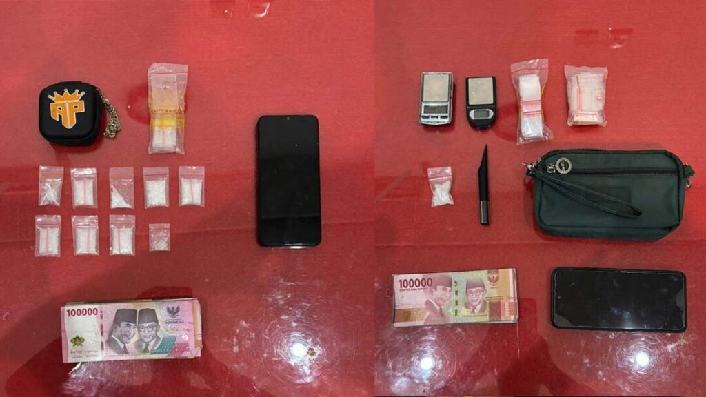 Barang bukti sabu dan uang tunai yang diduga hasil jual sabu - Istimewa