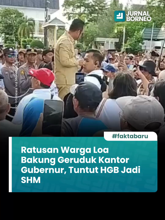 Ratusan warga Perumahan Korpri Loa Bakung, Samarinda, mendatangi Kantor Gubernur Kalimantan Timur un